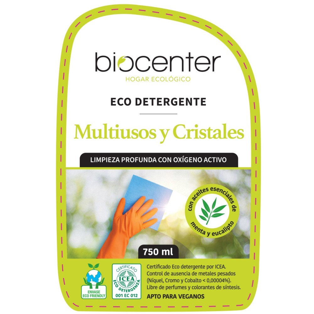 BIOCENTER Limpiador ecológico Multiusos y Cristales de Oxígeno Activo