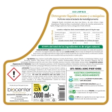BIOCENTER Detergente ecológico - MARSELLA - Superconcentrado a mano y a máquina - 2 litros
