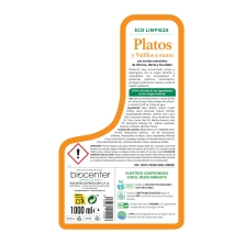 BIOCENTER Lavavajillas liquido a mano ecológico - Limón, Menta, Eucalipto - 1 litro Superconcentrado