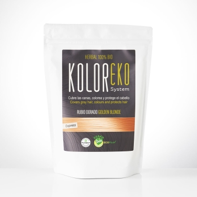 KOLOREKO Tinte natural RUBIO DORADO de aplicación única – Coloración 100% vegetal y ecológica