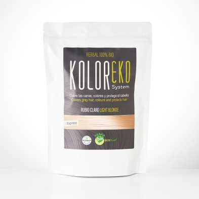 KOLOREKO Tinte natural RUBIO CLARO de aplicación única – Coloración 100% vegetal y ecológica