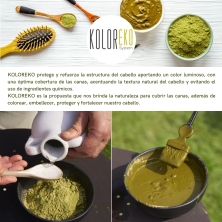 KOLOREKO Tinte natural dúo MORENO - especial canas - pre color DORADO + tinte MORENO