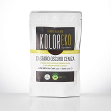 KOLOREKO Tinte natural dúo CASTAÑO OSCURO CENIZA - especial canas - pre color CENIZA + tinte CASTAÑO OSCURO