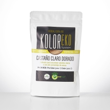 KOLOREKO Tinte natural dúo CASTAÑO CLARO DORADO - especial canas - pre color DORADO + tinte CASTAÑO CLARO
