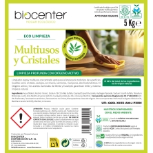 BIOCENTER Limpiador ecológico Multiusos y Cristales de Oxígeno Activo - formato maxi ahorro 5 Kg