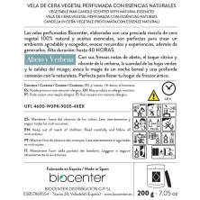 BIOCENTER Vela natural de cera de soja – ABETO Y VERBENA, calma, refresca, aclara la mente y mejora el humor - 200 g (40 horas)