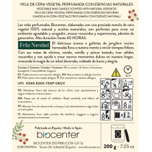 BIOCENTER Vela natural de cera de soja – FELIZ NAVIDAD, calidez y celebración - 200 g (40 horas)