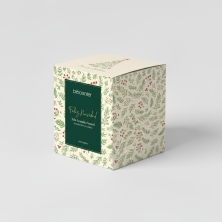 BIOCENTER Vela natural de cera de soja – FELIZ NAVIDAD, calidez y celebración - 200 g (40 horas)
