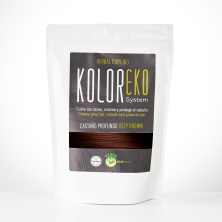 KOLOREKO Tinte natural CASTAÑO PROFUNDO de aplicación única – Coloración 100% vegetal y ecológica