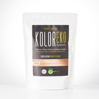 KOLOREKO Tinte natural RUBIO ARENA de aplicación única – Coloración 100% vegetal y ecológica