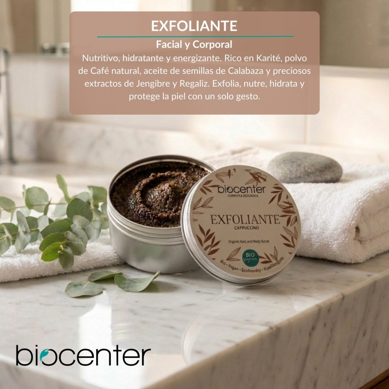 BIOCENTER Exfoliante natural para cara y cuerpo - perfume Cappuccino