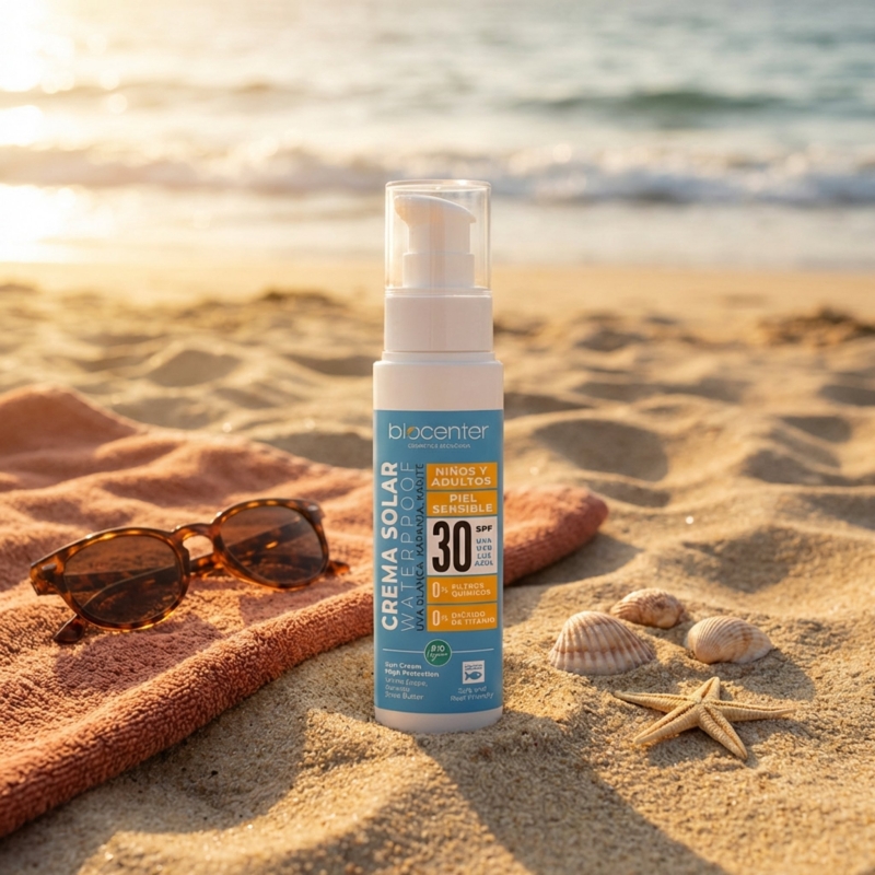 Protector Solar Natural SPF 30 Biocenter – Mineral, textura fluida y ligera