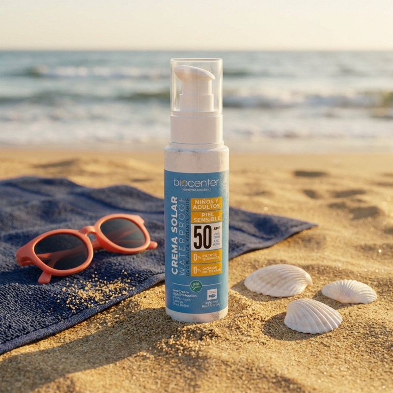 Protector Solar Natural SPF 50 Biocenter – Mineral, piel sensible y niños