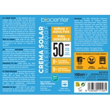 Protector Solar Natural SPF 50 Biocenter – Mineral, piel sensible y niños