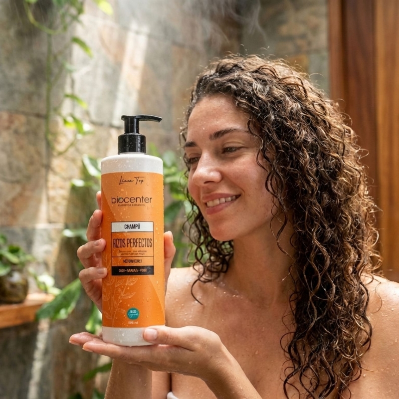 Champú natural para cabello rizado sin sulfatos Biocenter método curly