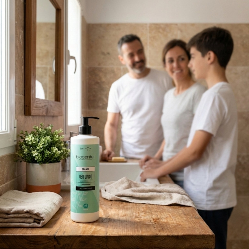 Champú natural uso diario Biocenter 500 ml para todo tipo de cabello