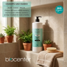 Champú natural uso diario Biocenter 500 ml para todo tipo de cabello