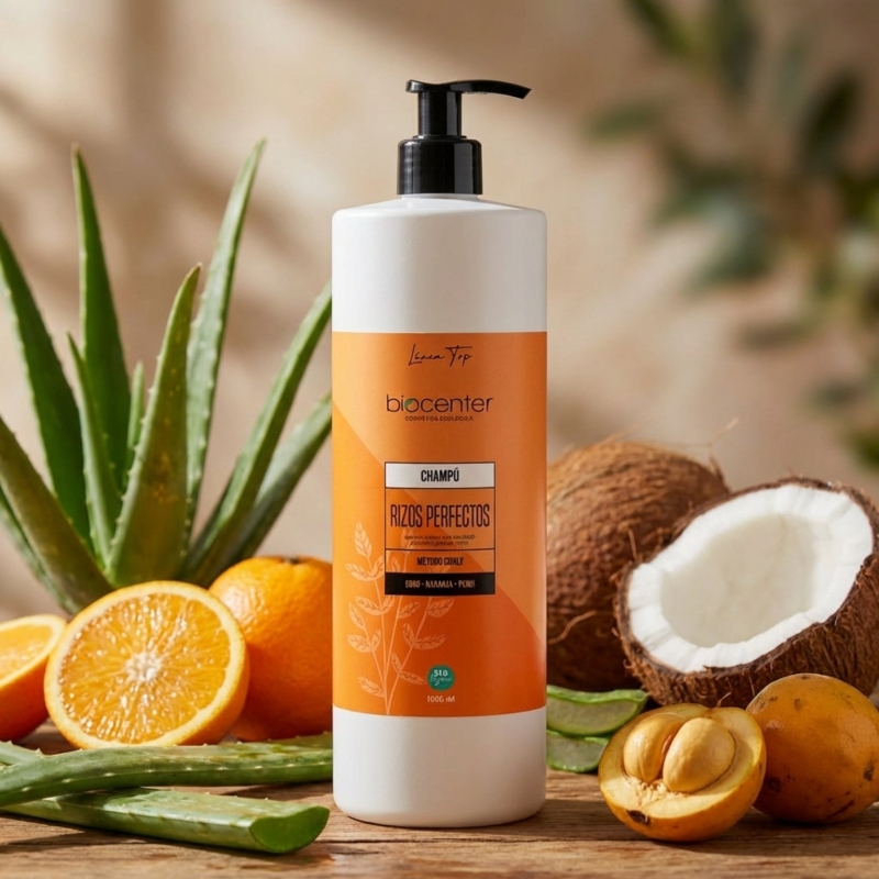Champú Natural Rizos Perfectos Biocenter – Método Curly para Cabello Rizado – Sin Sulfatos –  1000 ml