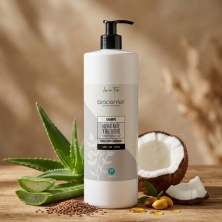Champú natural hidratante y nutritivo Biocenter para cabello seco y dañado con aloe vera, lino y jojoba 500 ml