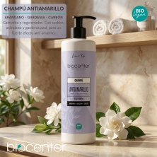 Champú natural antiamarillo Biocenter detox con carbón activo y gardenia azul para cabello rubio o decolorado 500 ml