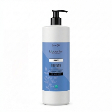 Champú natural purificante Biocenter para cabello graso o con caspa con romero, salvia y aloe vera 1000 ml