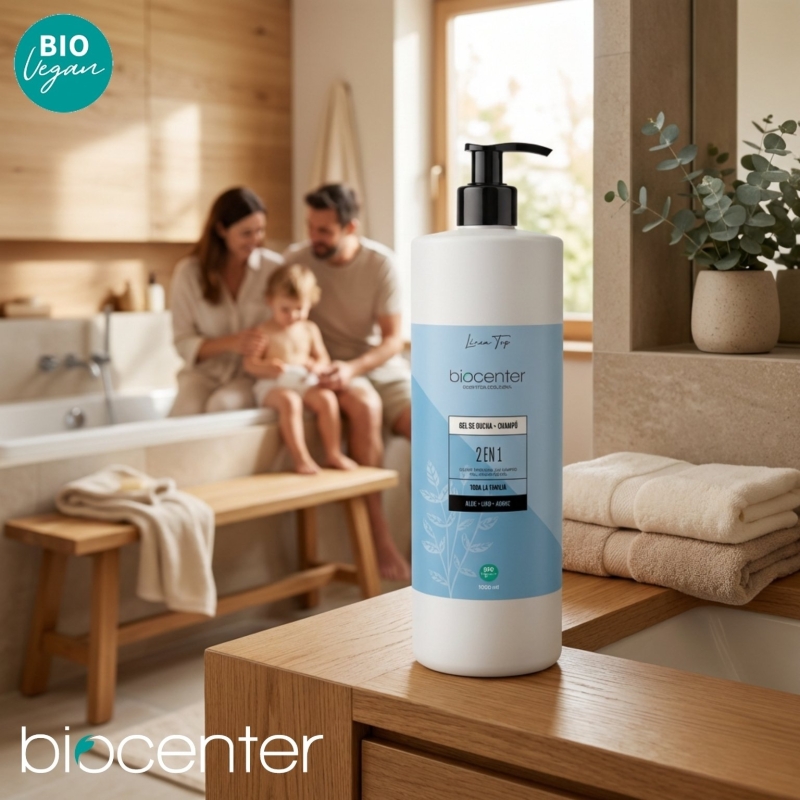 Gel de ducha y champú natural 2 en 1 BioCenter - para toda la familia - ecológico 1000 ml