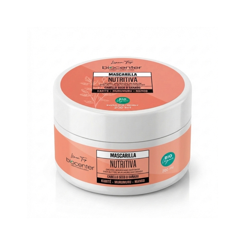 Mascarilla capilar natural nutritiva BioCenter con karité y murumuru para cabello seco o dañado