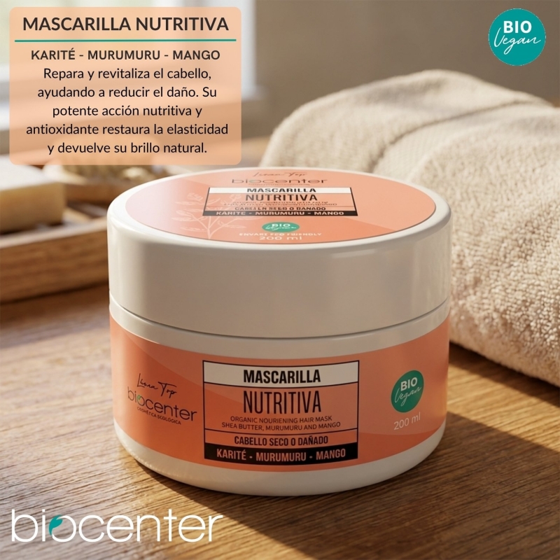 Mascarilla capilar natural nutritiva Biocenter cabello seco o dañado 200 ml