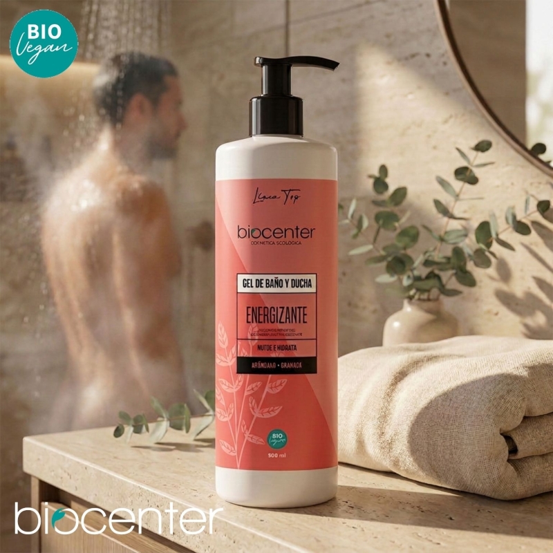 Gel de baño y ducha natural energizante BioCenter Granada - piel sensible - ecológico 500 ml