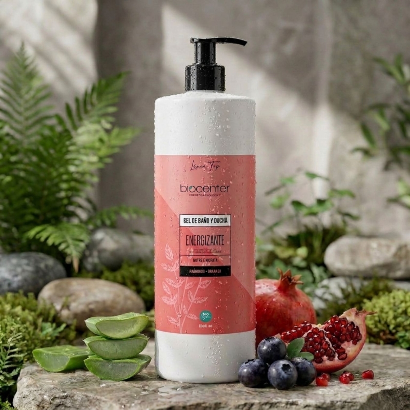 Gel de baño y ducha natural energizante BioCenter Granada - piel sensible - ecológico 1000 ml