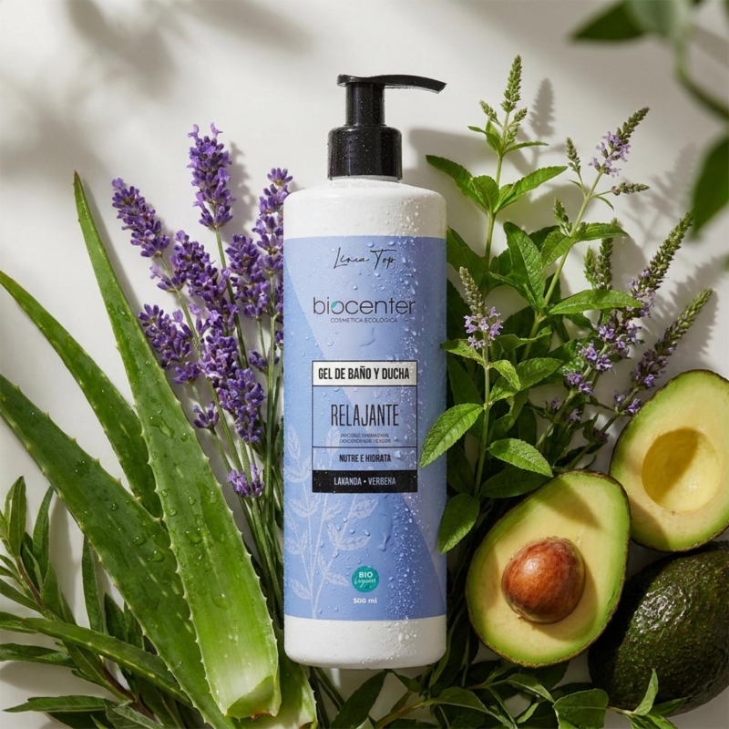 Gel de baño y ducha natural relajante Biocenter Lavanda - piel sensible - ecológico 500 ml