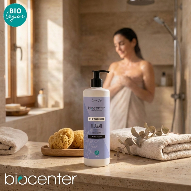 Gel de baño y ducha natural relajante Biocenter Lavanda - piel sensible - ecológico 500 ml