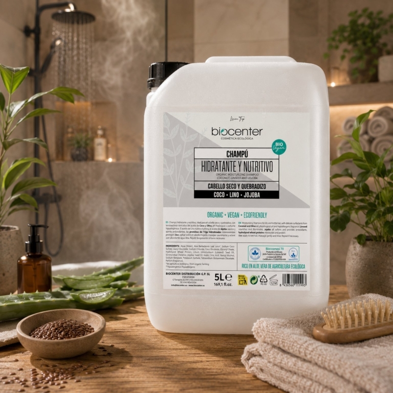 Champú Natural Hidratante y Nutritivo Biocenter Recarga Ahorro 5 litros – Cabello seco y dañado – ecológico