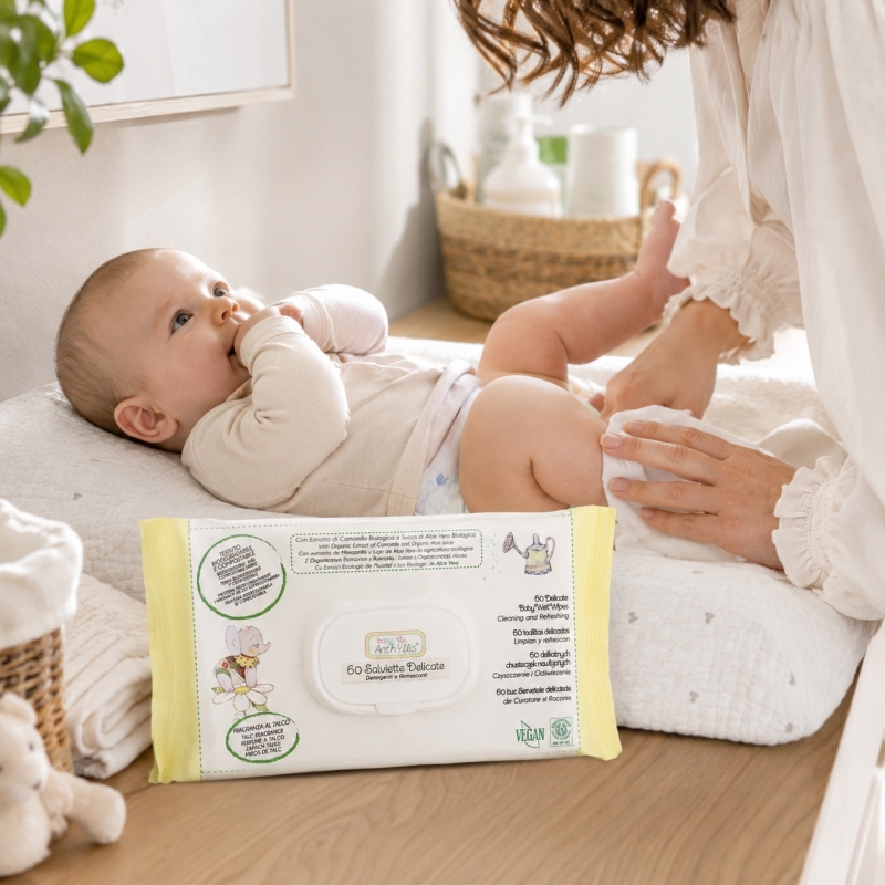 BABY ANTHYLLIS Toallitas ecológicas delicadas bebé – Manzanilla y Aloe Vera – Fibras naturales compostables