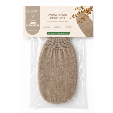 Guante de Lino Hammam Ecológico Biocenter – Exfoliación Profunda para una Piel Renovada