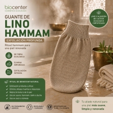 Guante de Lino Hammam Ecológico Biocenter – Exfoliación Profunda para una Piel Renovada