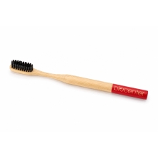 Cepillo de Dientes de Bambú para Adulto - ROJO - con Carbón Activado Biocenter