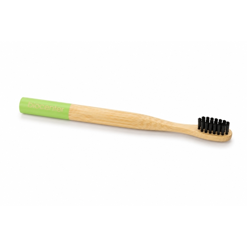 Cepillo de Dientes de Bambú para Niños - VERDE CLARO - con Carbón Activado Biocenter