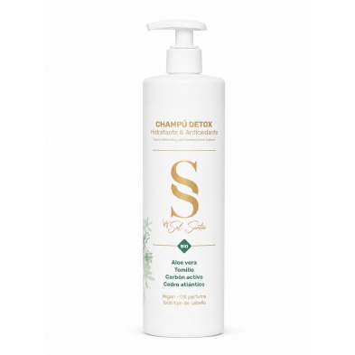 BY SOL SANTOS Champú detox hidratante - Champú natural sin perfume - 500 ml