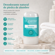 Piedra de Alumbre Biocenter 60 g – Desodorante Mineral Natural Sin Perfume
