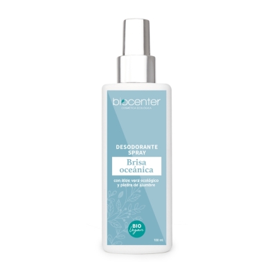 Desodorante Natural Spray Brisa Oceánica Biocenter 100 ml con Aloe Vera ecológico y Piedra de Alumbre para piel sensible