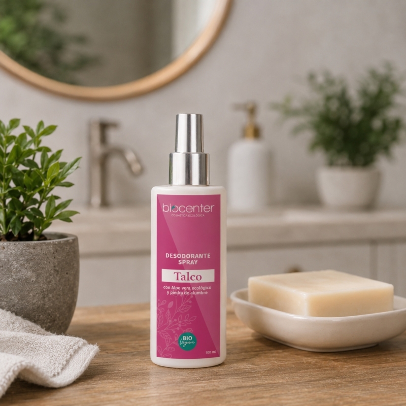 Desodorante Natural Spray Talco Biocenter 100 ml – Frescor Suave para Piel Sensible