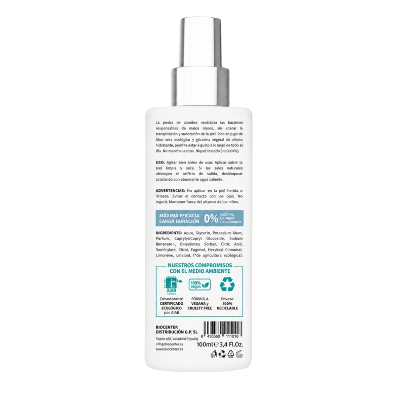 Desodorante Natural Spray Brisa Oceánica Biocenter 100 ml – Frescor Duradero para Piel Sensible