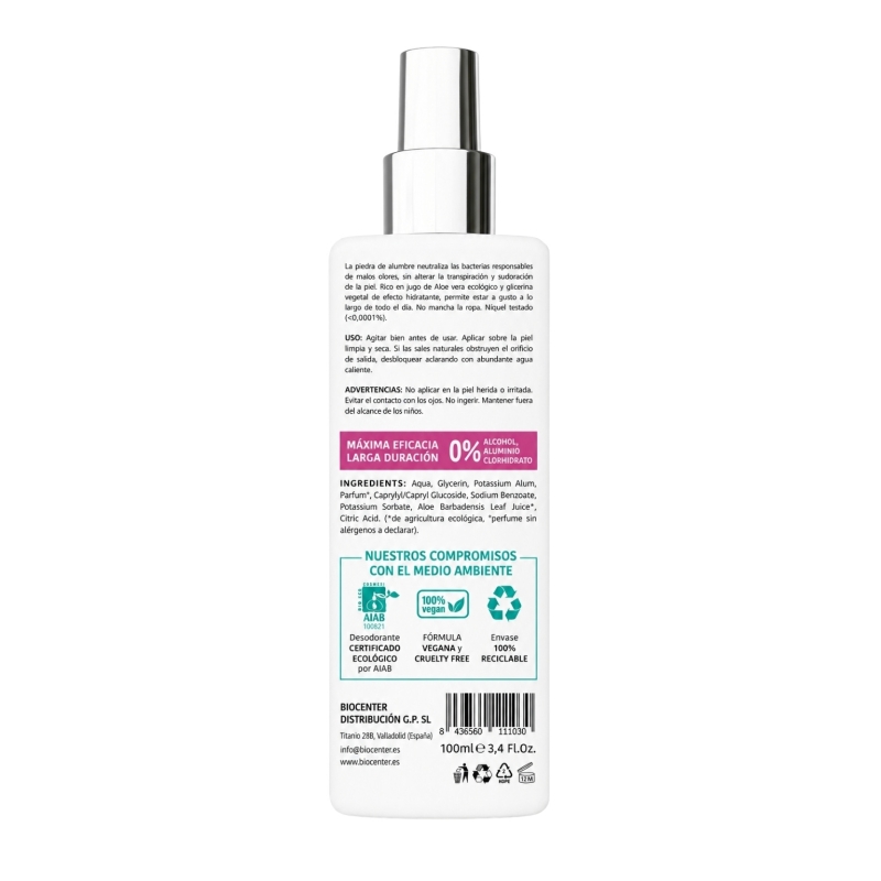 Desodorante Natural Spray Talco Biocenter 100 ml – Frescor Suave para Piel Sensible