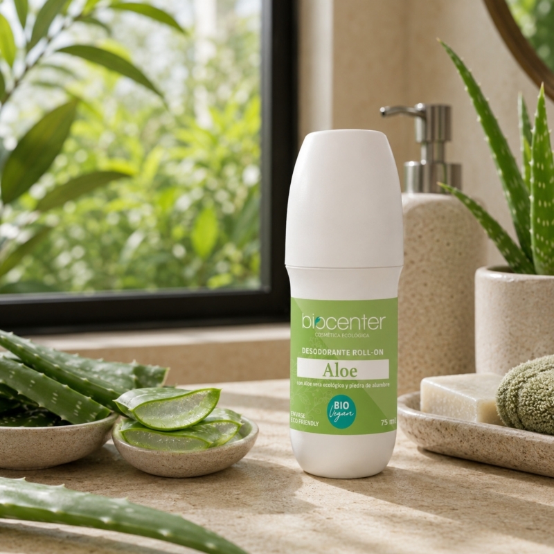 Desodorante Natural Roll-on Aloe Biocenter 75 ml – Frescor Natural para Piel Sensible