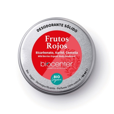 Desodorante Sólido Natural Frutos Rojos Biocenter 50 ml – BIO y Vegano – Perfume 100% natural