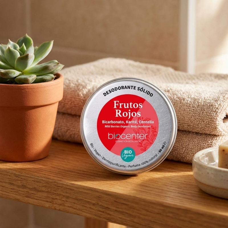 Desodorante Sólido Natural Frutos Rojos Biocenter 50 ml – BIO y Vegano – Perfume 100% natural