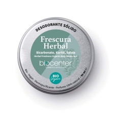 Desodorante Sólido Natural Frescura Herbal Biocenter 50 ml con bicarbonato, Karité ecológico, perfume 100% natural
