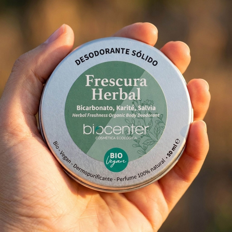 Desodorante Sólido Natural Frescura Herbal Biocenter 50 ml – BIO y Vegano – Perfume 100% natural