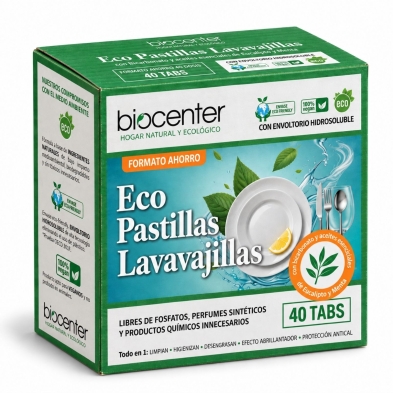 Eco Pastillas Lavavajillas Todo en Uno Biocenter 40 dosis